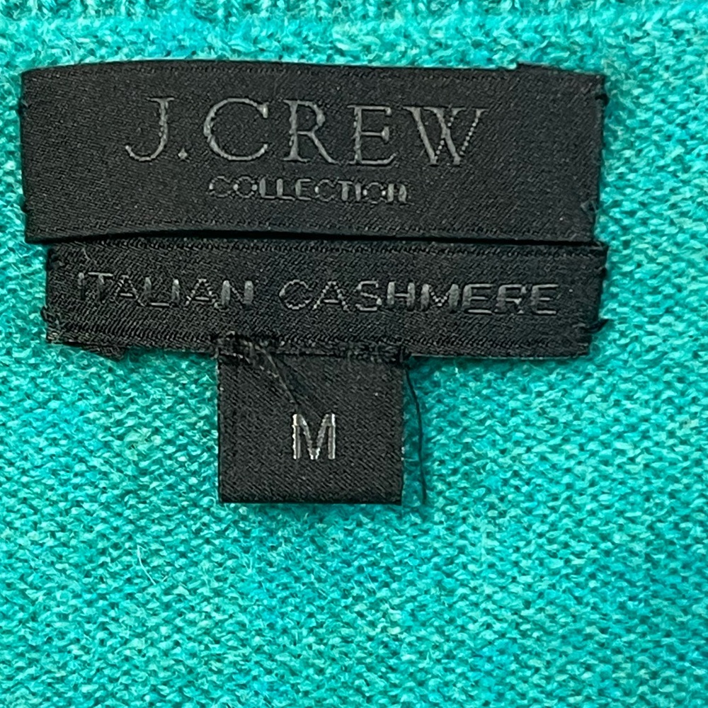 J. Crew Italian cashmere Turquoise V-Neck Women's Sweater M - Picture 6 of 7